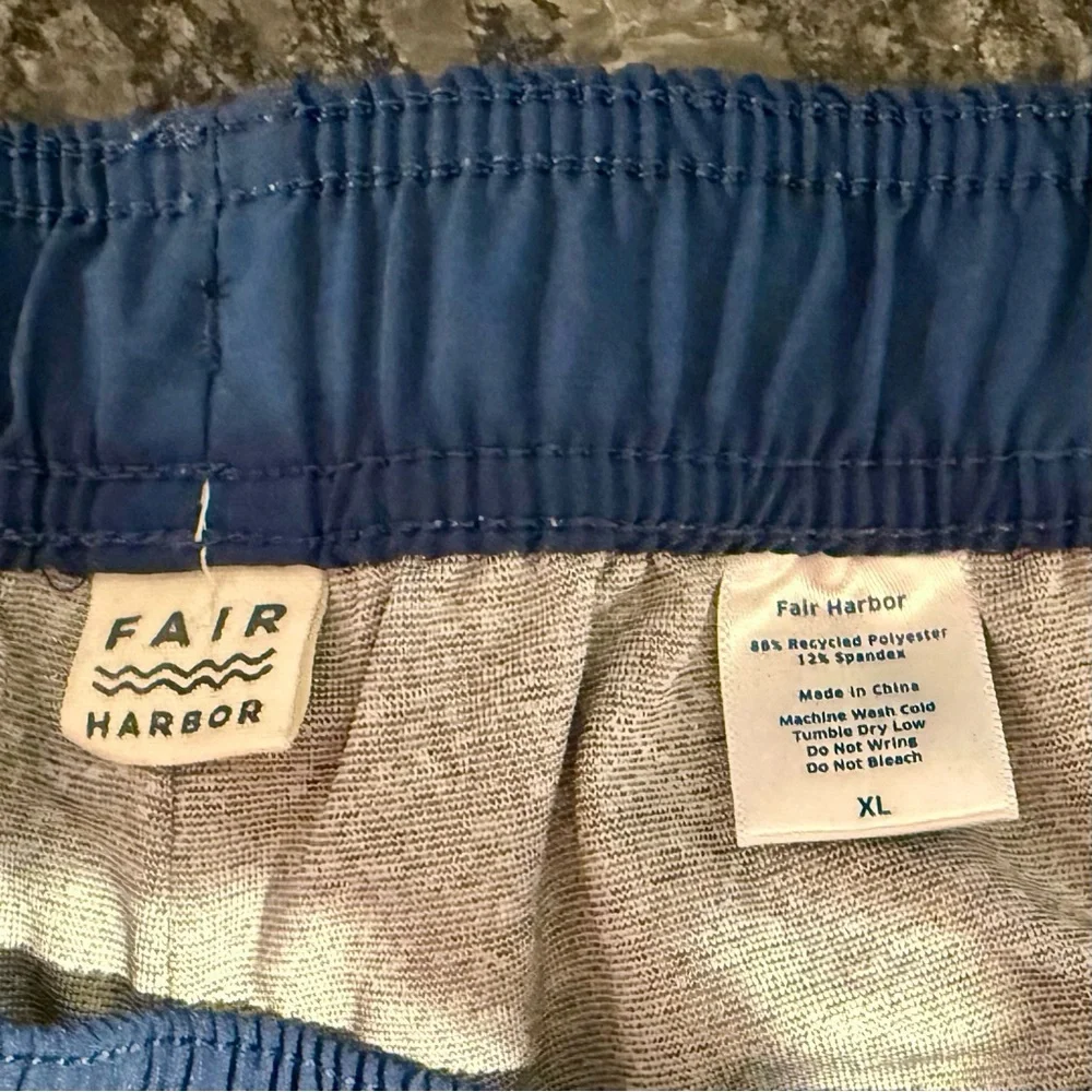 Fair Harbor Swim Trunks Mens XL The Anchor Navy Evergreen Suit Tropical Lined